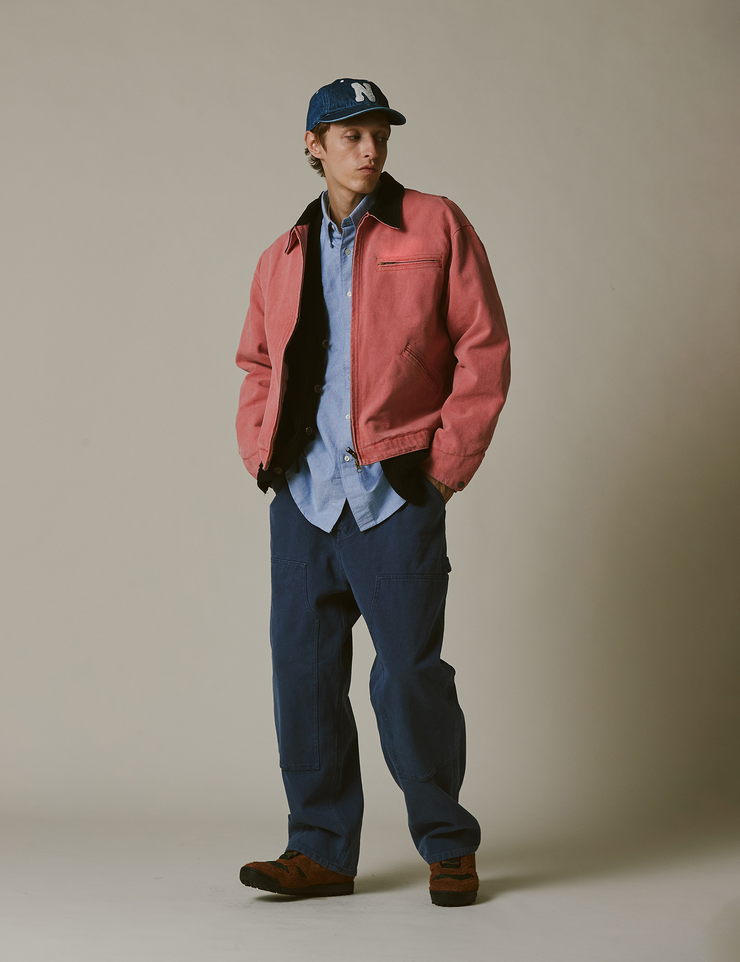 MUSINSA | NAMERCLOTHING HARD FADED WORK JACKET PINK